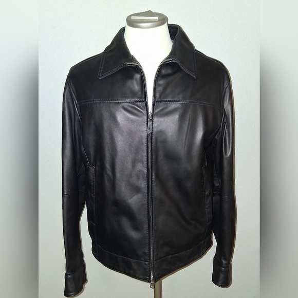 Men's Gimo's Sleek Black Leather Jacket